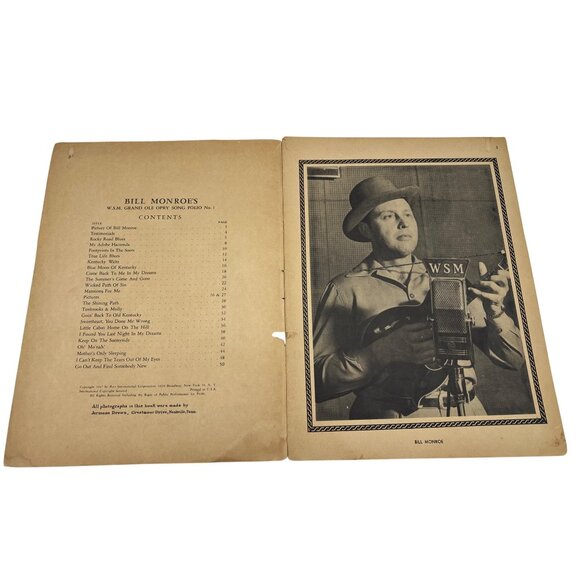 1940s Bill Monroe Grand Ole Opry Song Folio No 1 & Eddy Arnold Radio Favorites - Picture 3 of 10